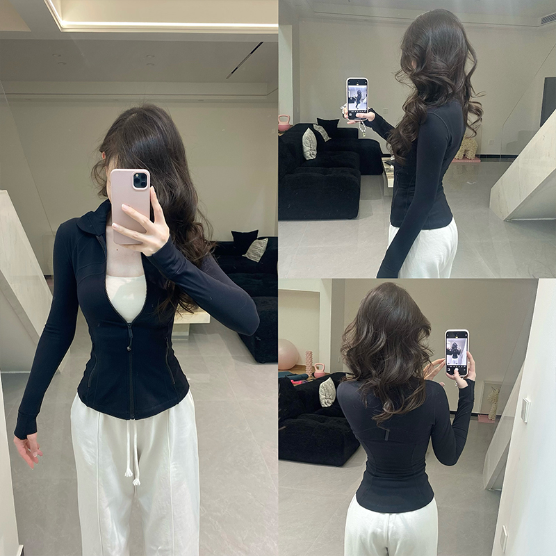 def*ine瑜伽健身运动上衣女显瘦王者运动夹克健身外套立领瑜伽服