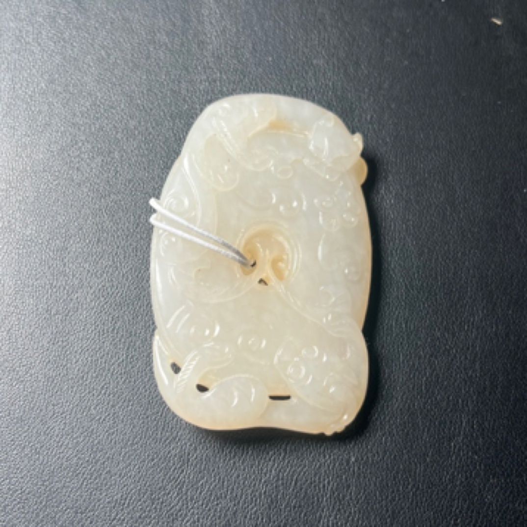 和田白玉螭龙玉牌