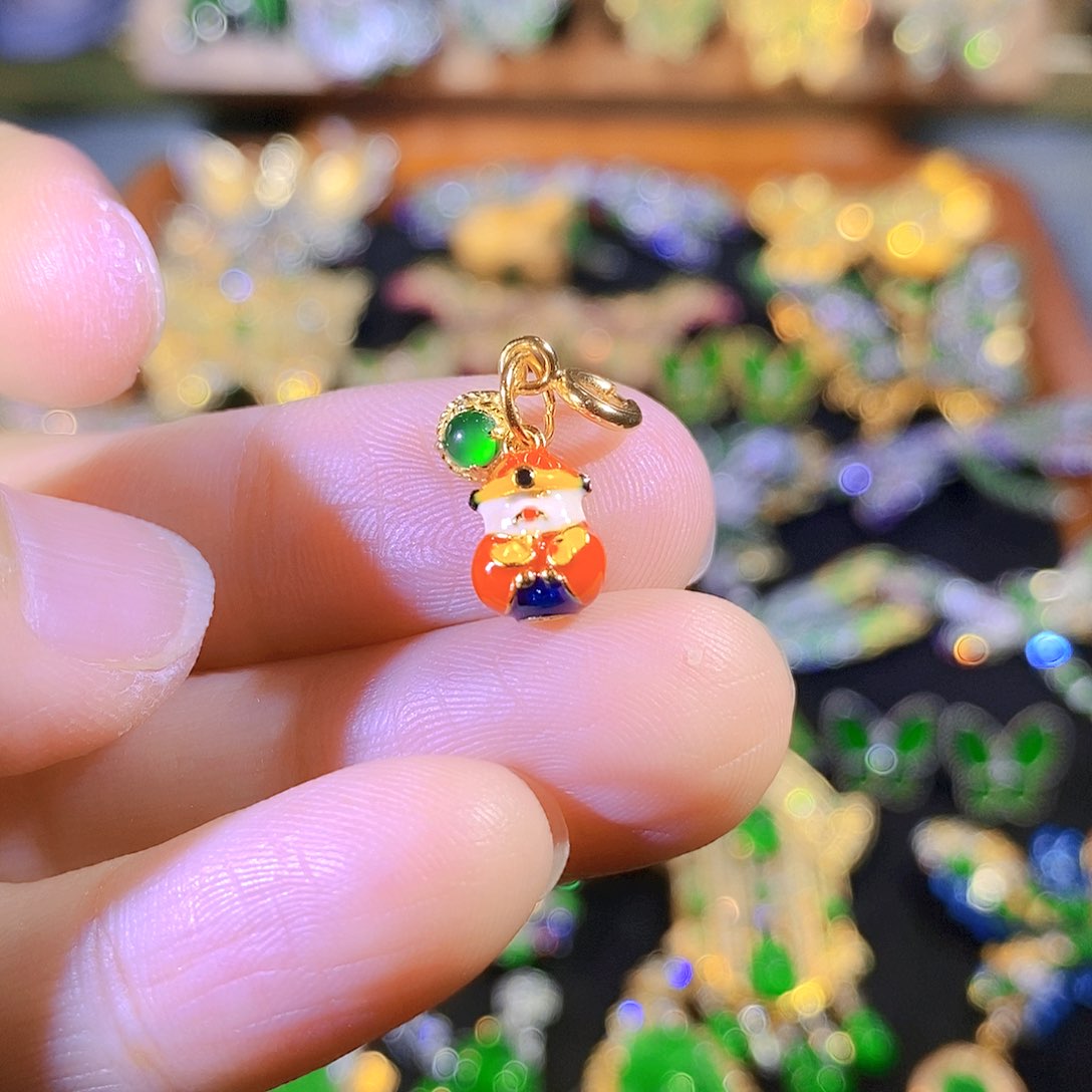 吊坠(不含链)银S925镶嵌翡翠