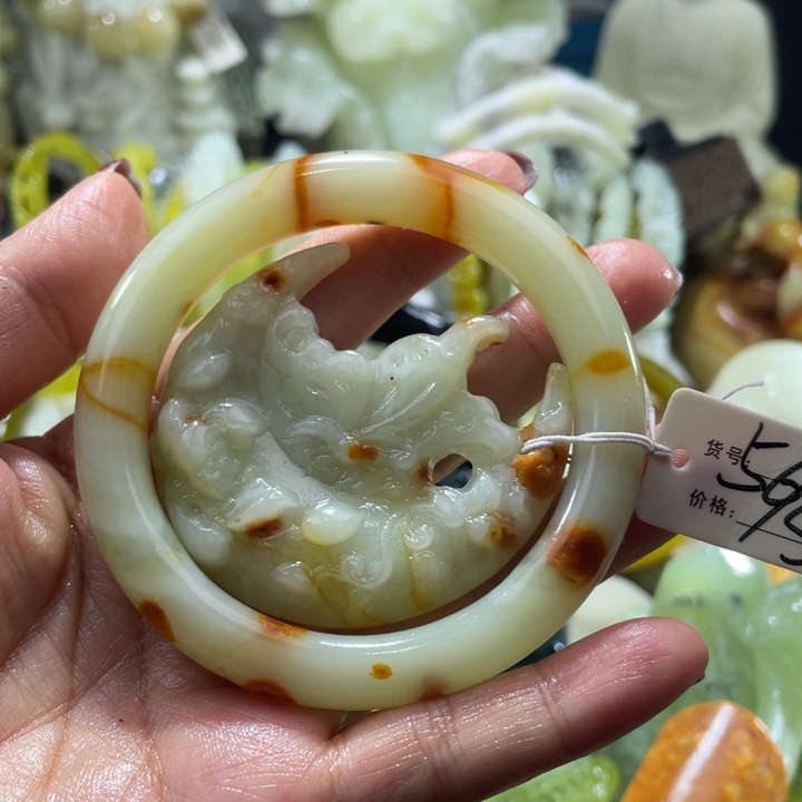 岫玉未镶嵌手镯56.57