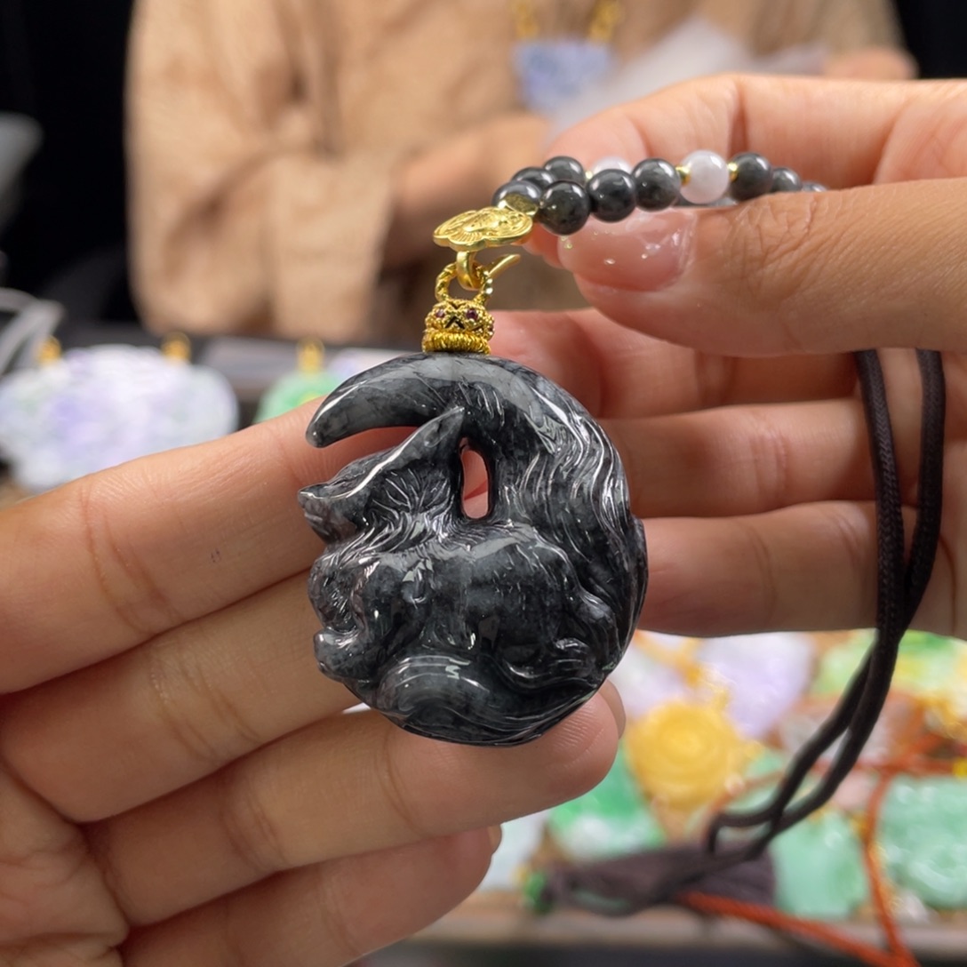 翡翠未镶嵌颈饰代编织