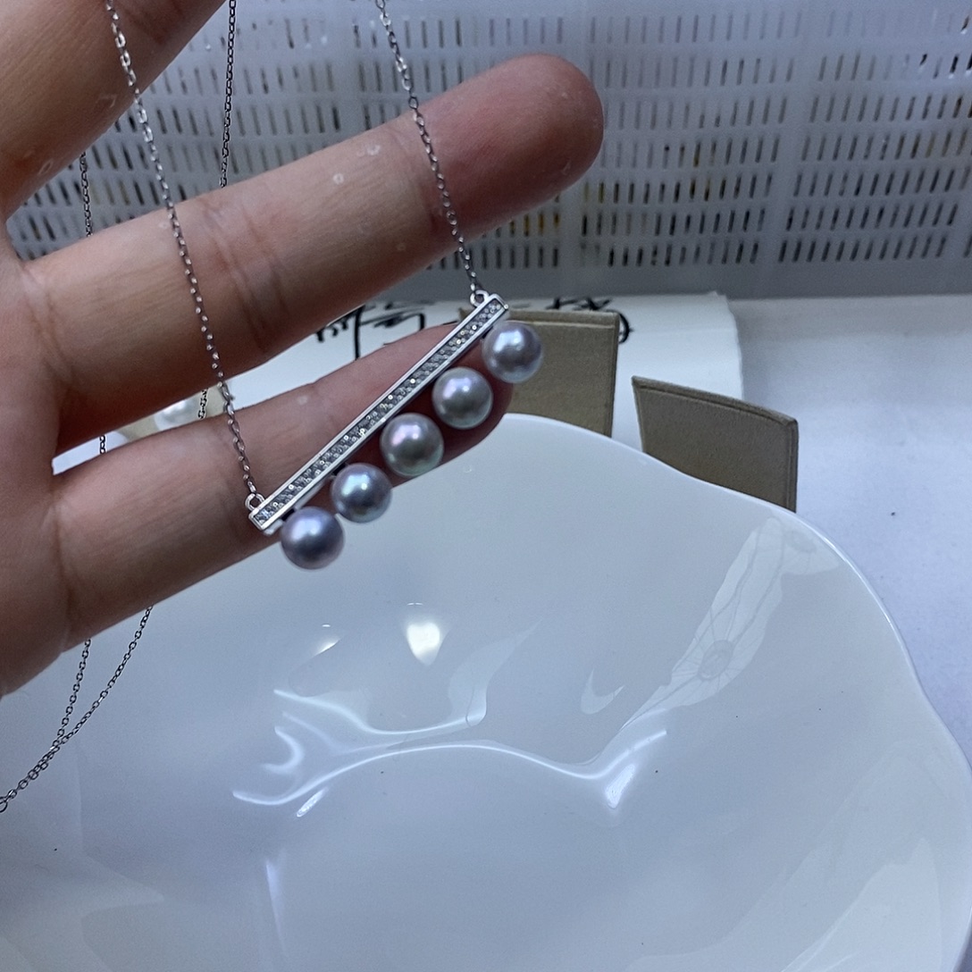 银S925镶嵌颈饰海水珍珠