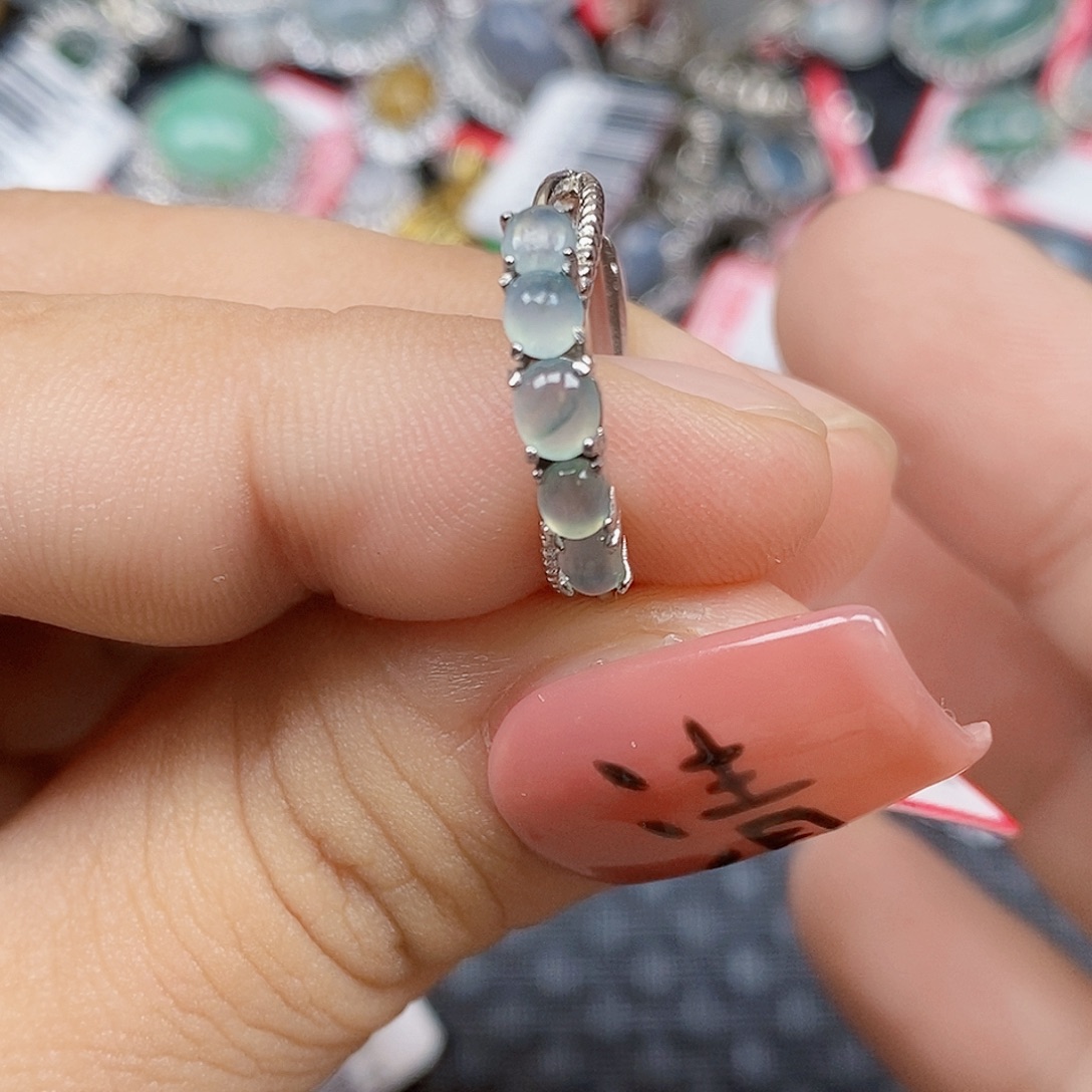 翡翠银S925镶嵌戒指