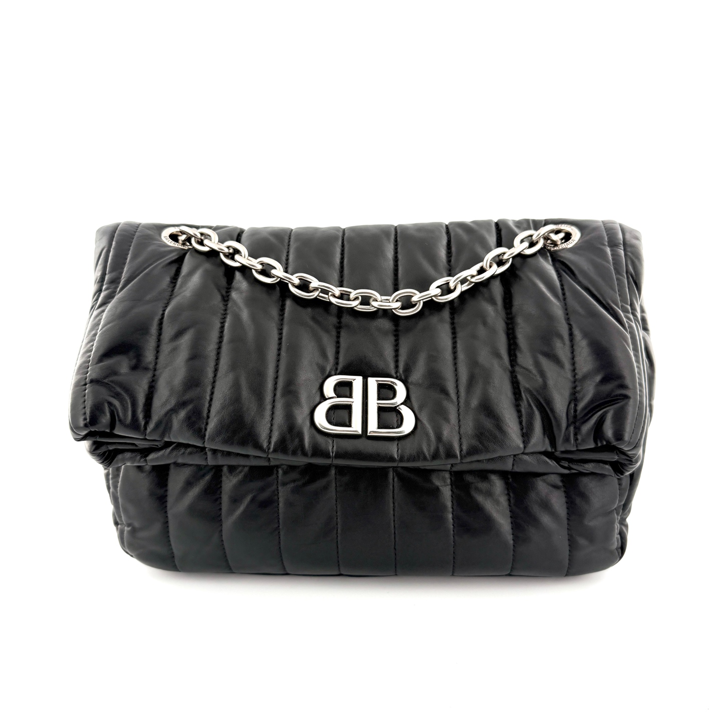 95新 Balenciaga/巴黎世家 nMonaco黑色单肩包B8969