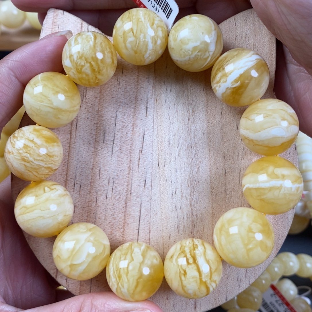 蜜蜡裸石未镶嵌18➕虎皮千层雪