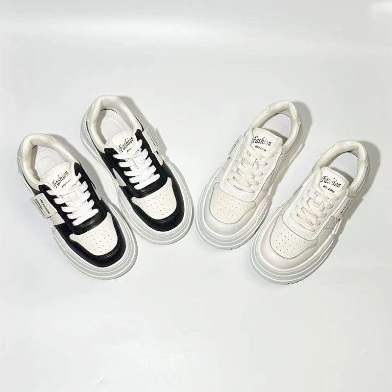 熊猫配色ins潮松糕厚底面包休闲板鞋6608-7