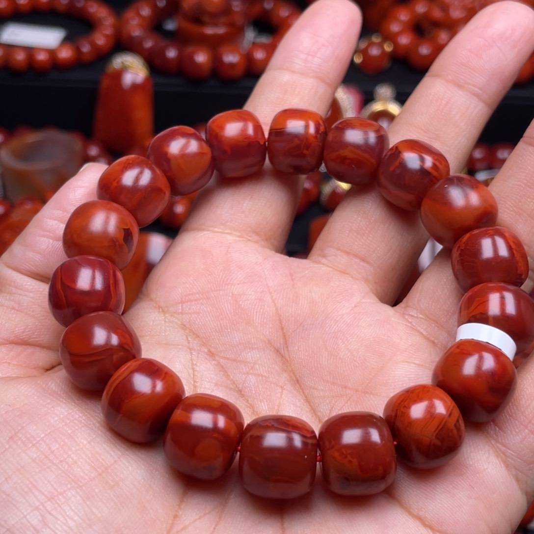 南红玛瑙珠宝奇石未镶嵌阿**选单圈13mm