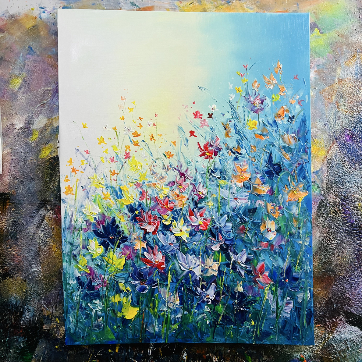 繁花盛开挂画现代装饰画不含内框尺寸90.120cm