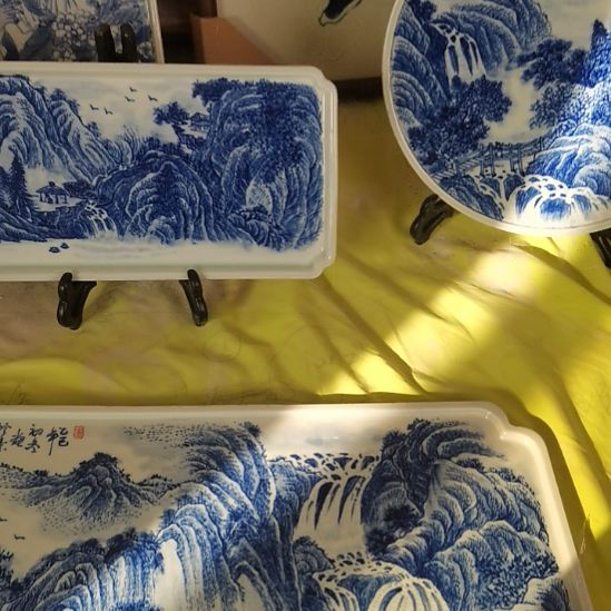 冰***泉陶景德镇釉下彩手绘釉下彩手绘