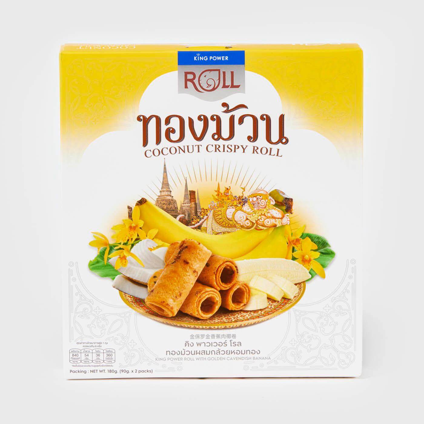 【保税发货 效期至2025年9月】King power roll 金保罗香蕉味脆椰卷