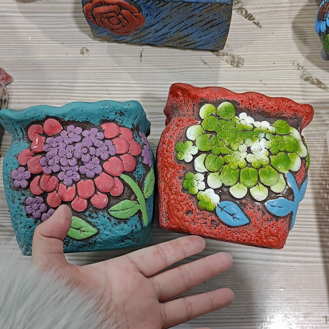 红陶吸水透气的白陶花盆凑满12发货