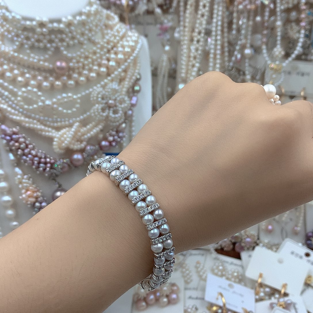 耳饰淡水珍珠银S925镶嵌