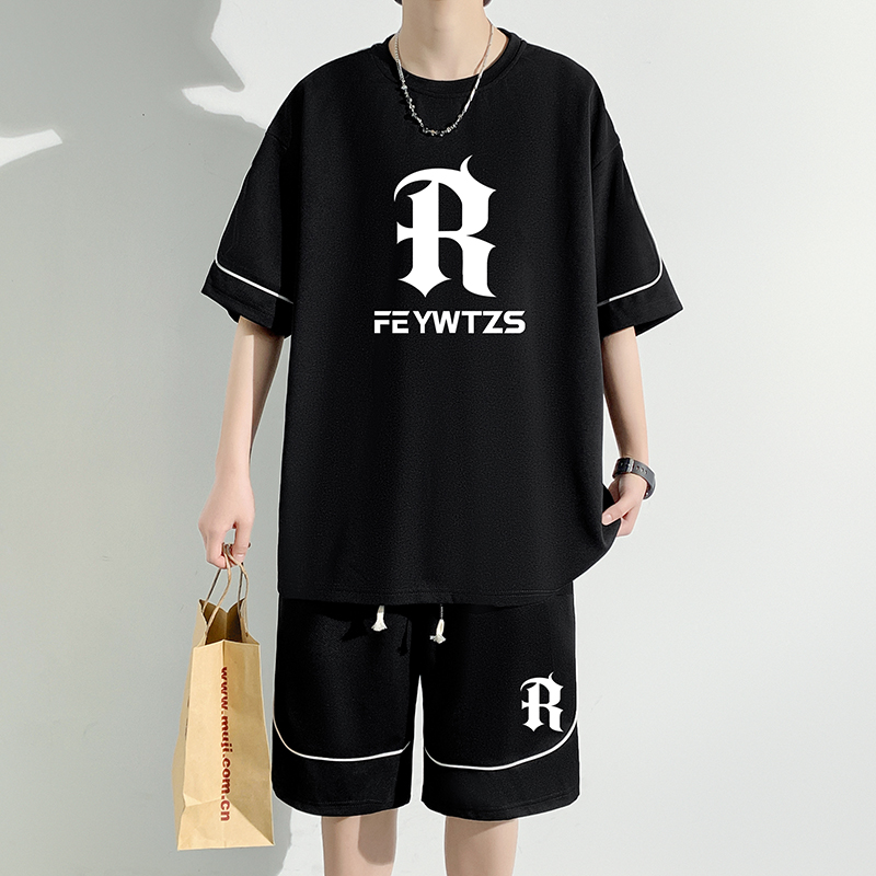 青少年睡衣男款夏季冰丝薄款家居服初高中生休闲宽松短袖短裤套装