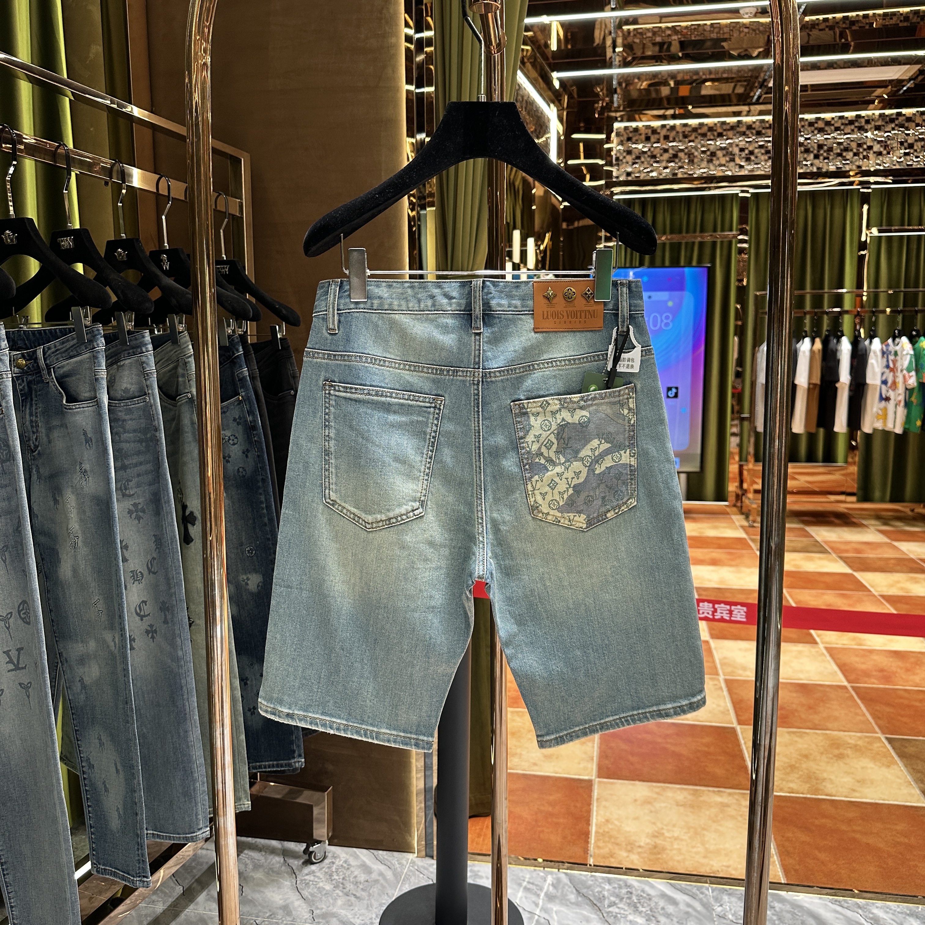 强d【新款牛仔短裤】2025夏季新品 轻奢重工洗水百搭牛仔裤7982