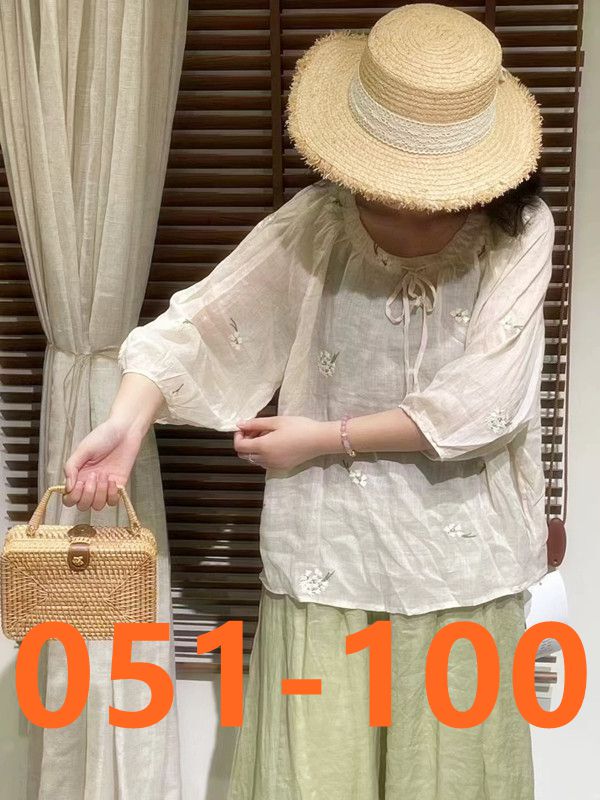 1-7【051-100】高货苎麻上衣小衫新中式按照主播给的号码下单