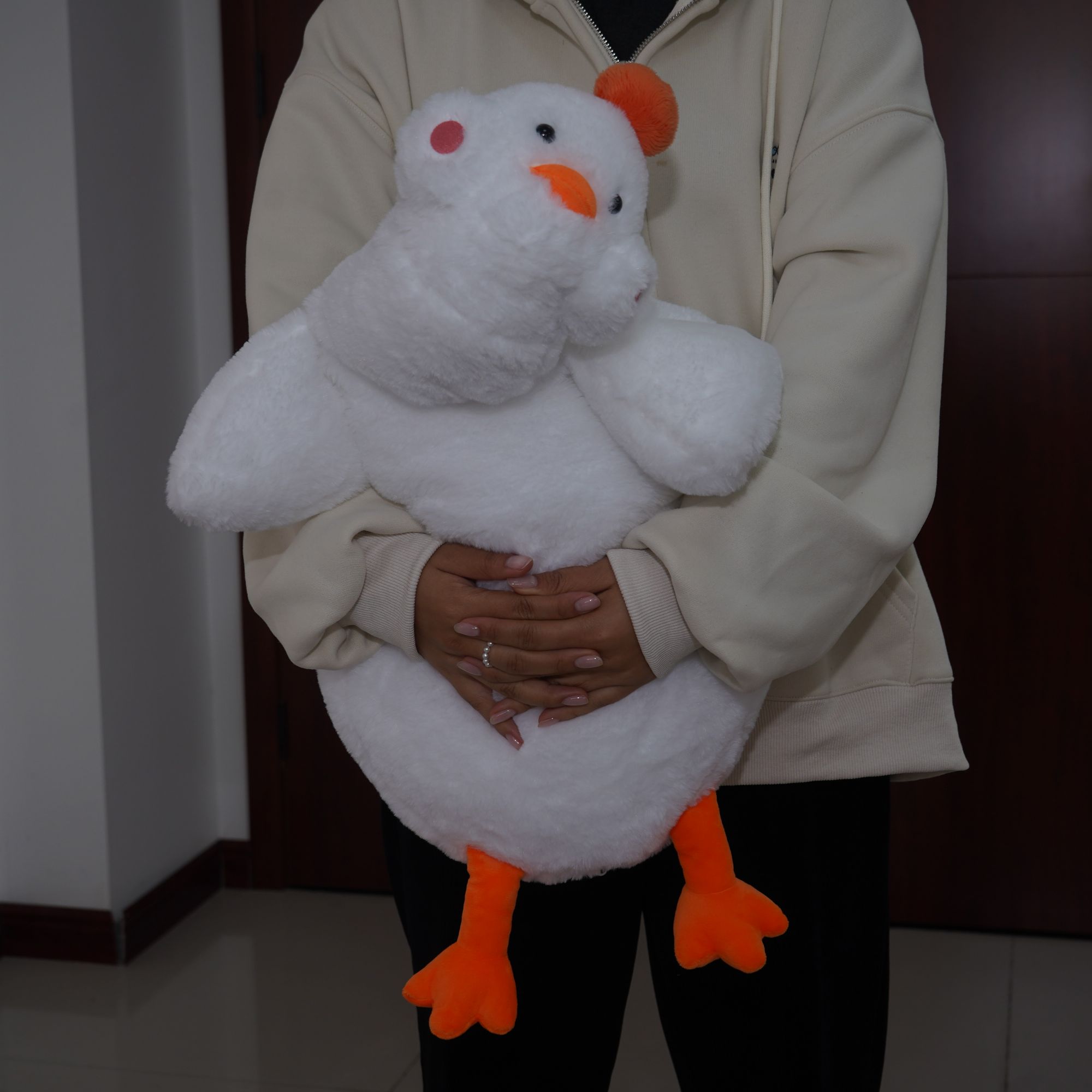 慵懒大白鹅鸭子毛绒玩具可爱抱枕适合睡觉抱的玩偶娃娃