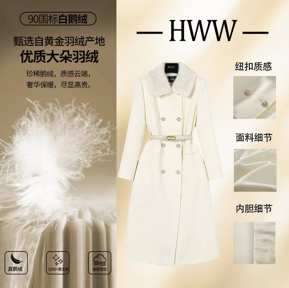 【现货现发】90白鹅绒毛领可拆卸时尚鹅绒服DHZZR408176