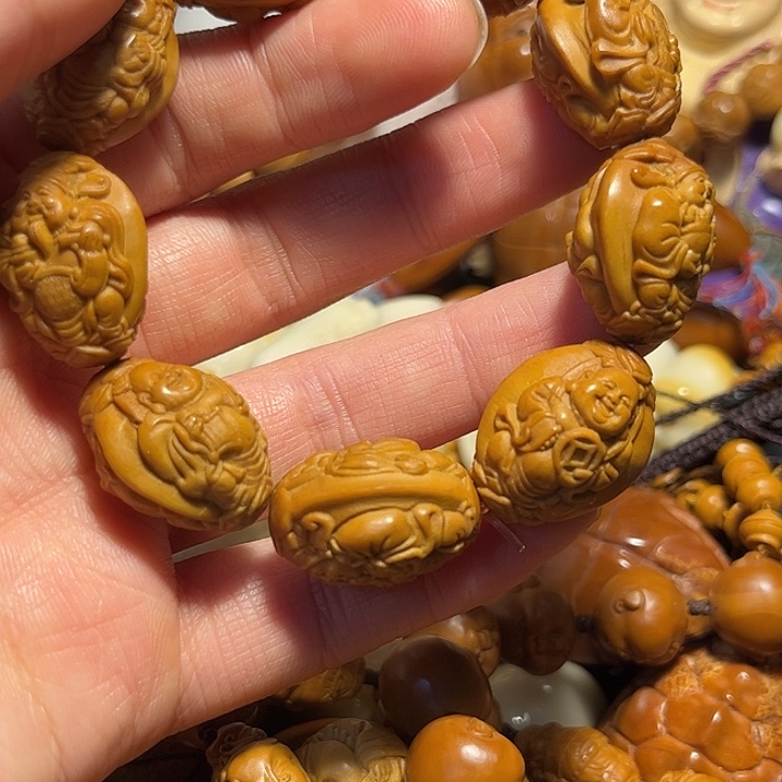 橄榄核手串/手链浮雕财迷