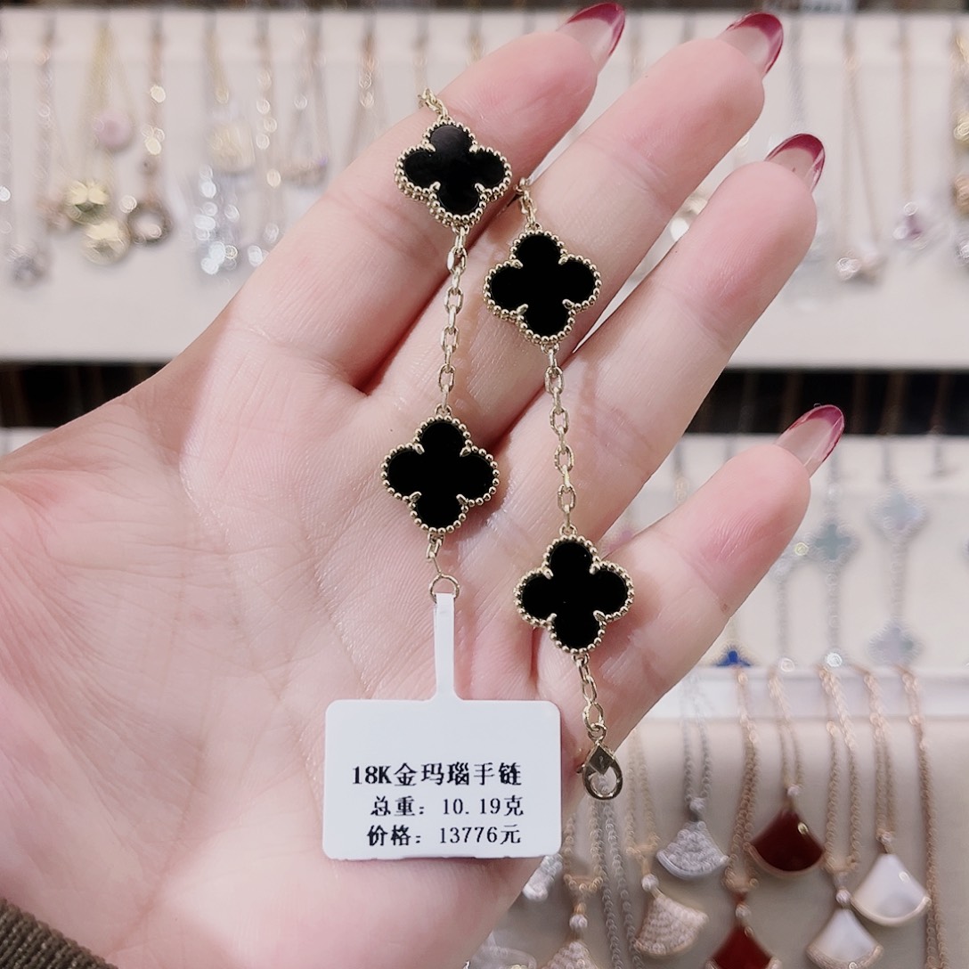 玛瑙手链18K金镶嵌k黄