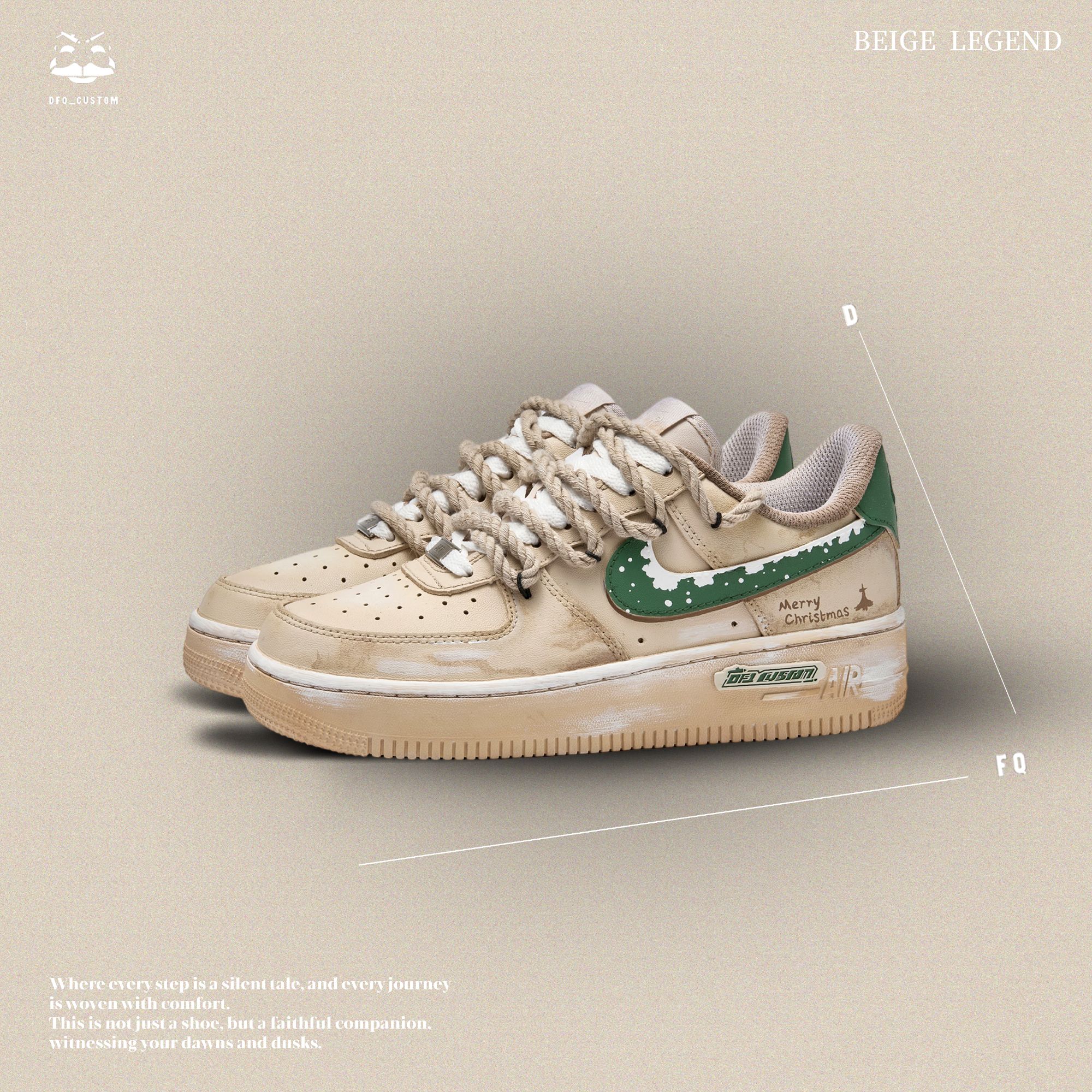 NIKE/耐克Air Force 1  雪中冬树涂鸦 定制鞋