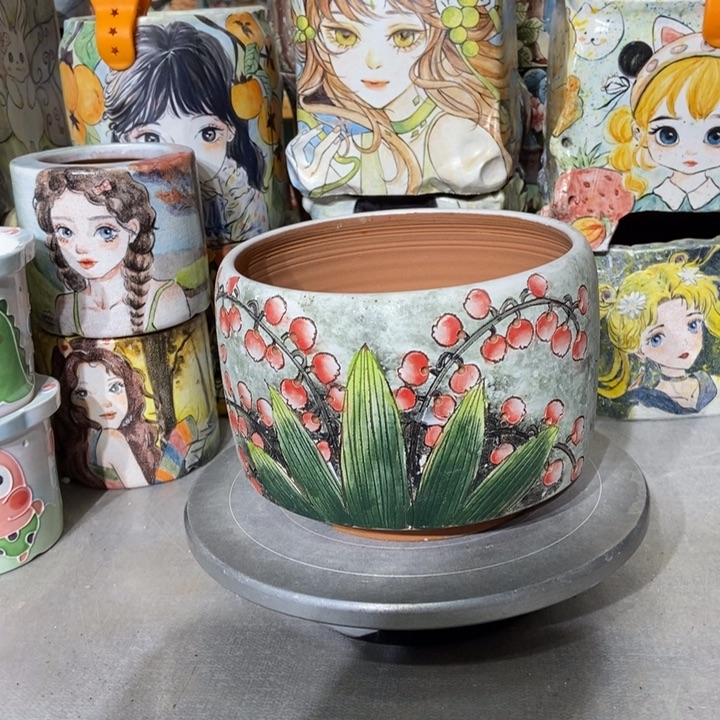 红陶景德镇艺术手绘作品