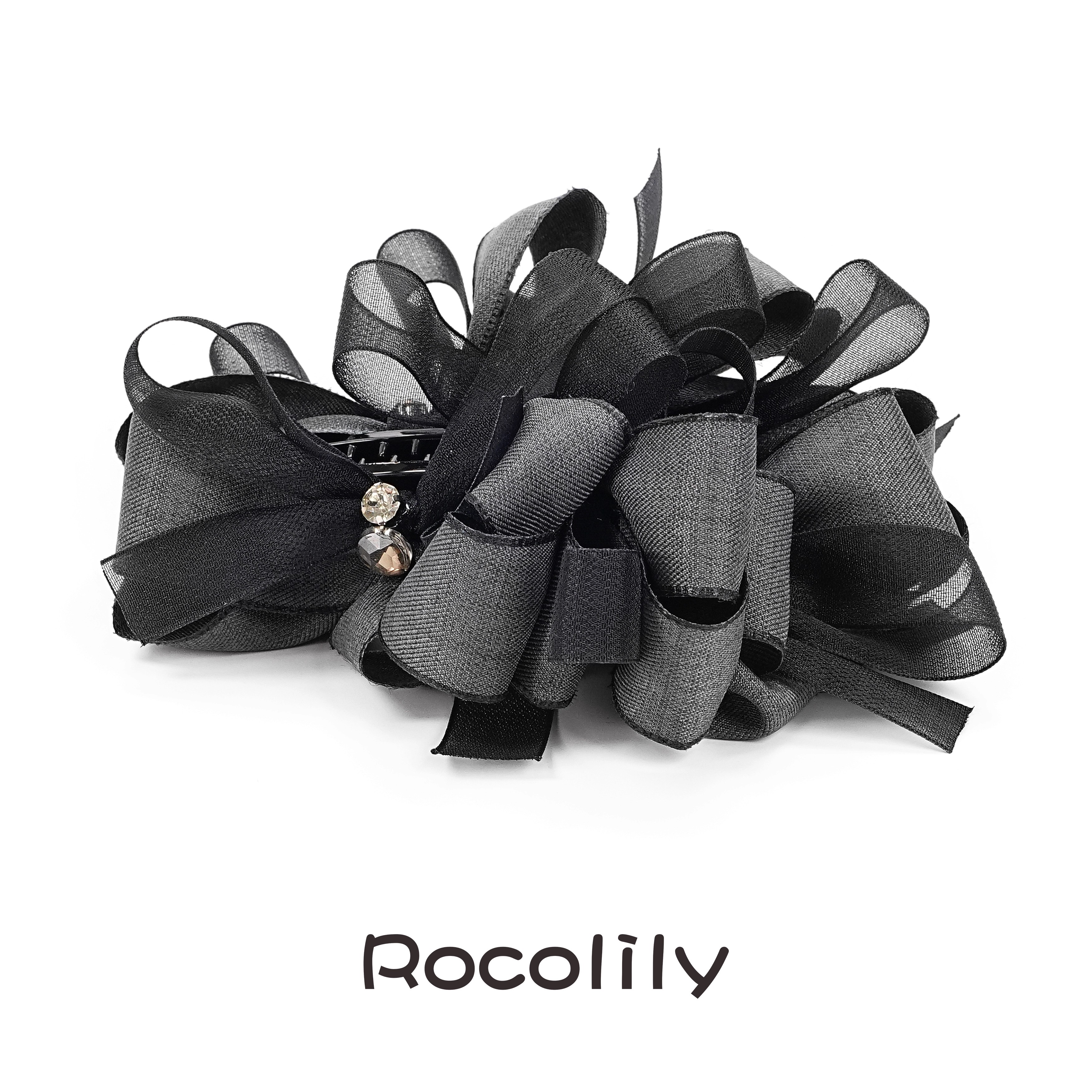 ROCOLILY多层次后脑勺饱满马尾竖夹涧纱香蕉夹韩系百搭发夹发饰