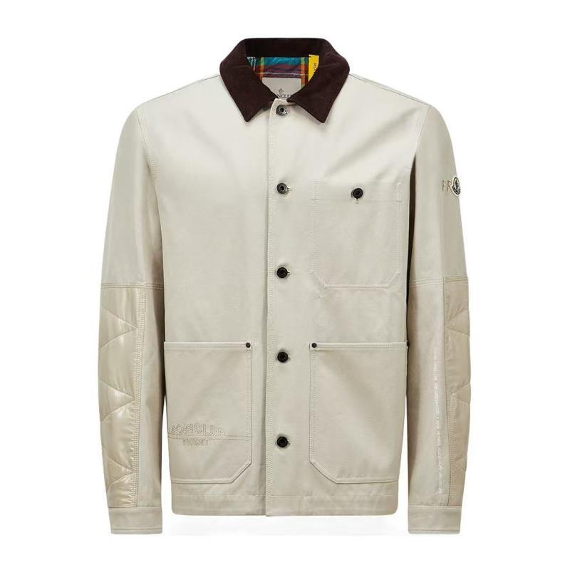 未使用 MONCLER  徽标袖子拼接灯芯绒领夹克外套