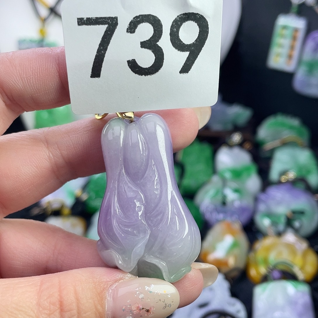 翡翠未镶嵌吊坠(赠链)