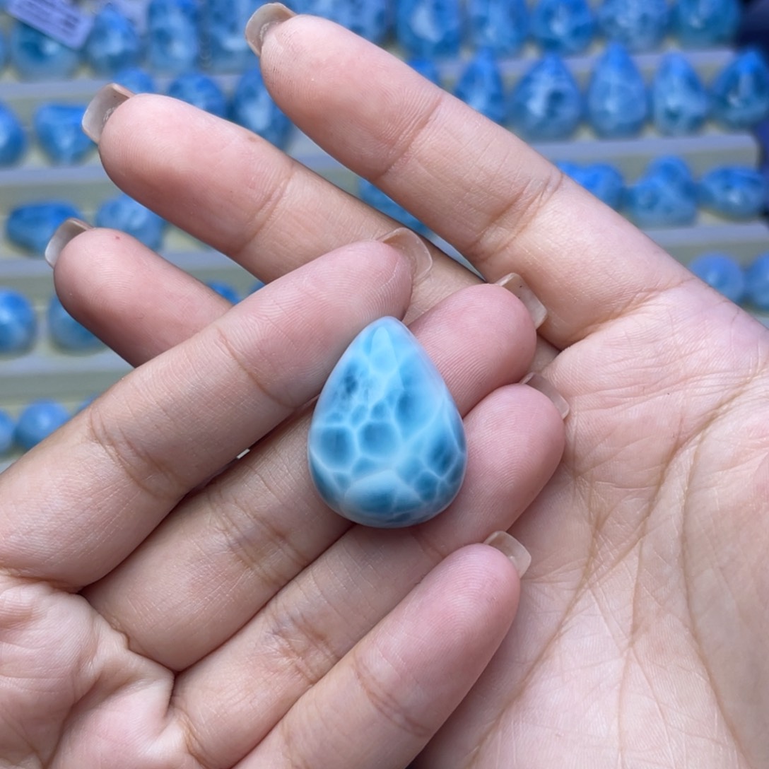 未镶嵌针钠钙石（海纹石）珠宝半成品水滴卡20