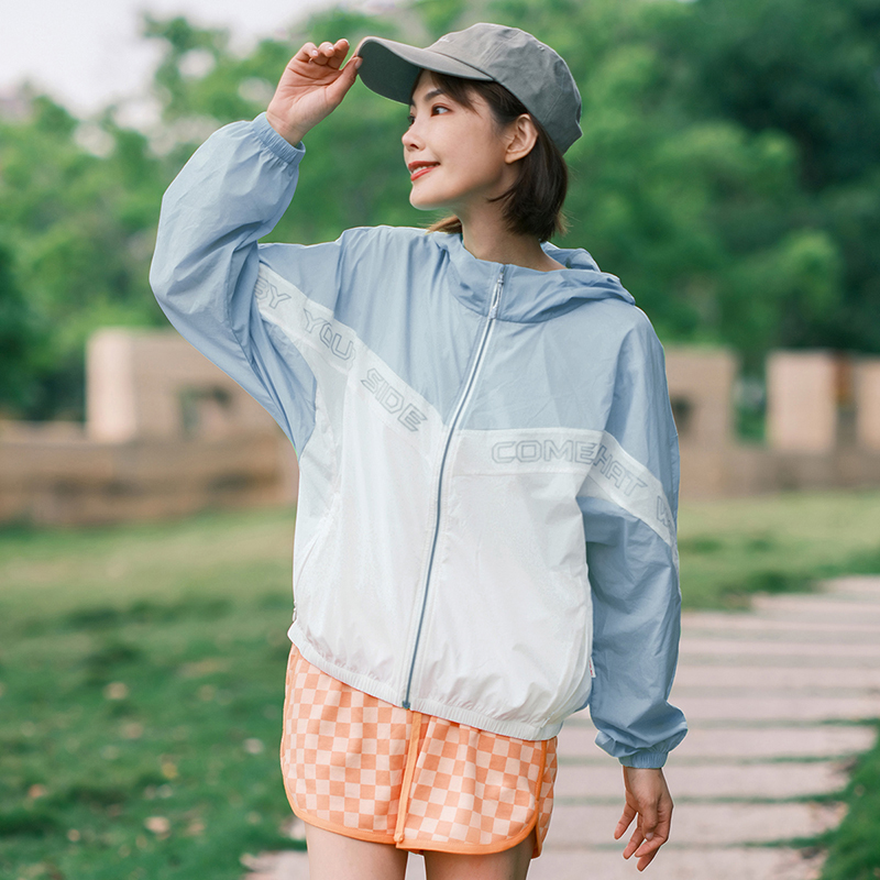 思凯乐户外春夏女防晒衣连帽皮肤衣防紫外线外套
