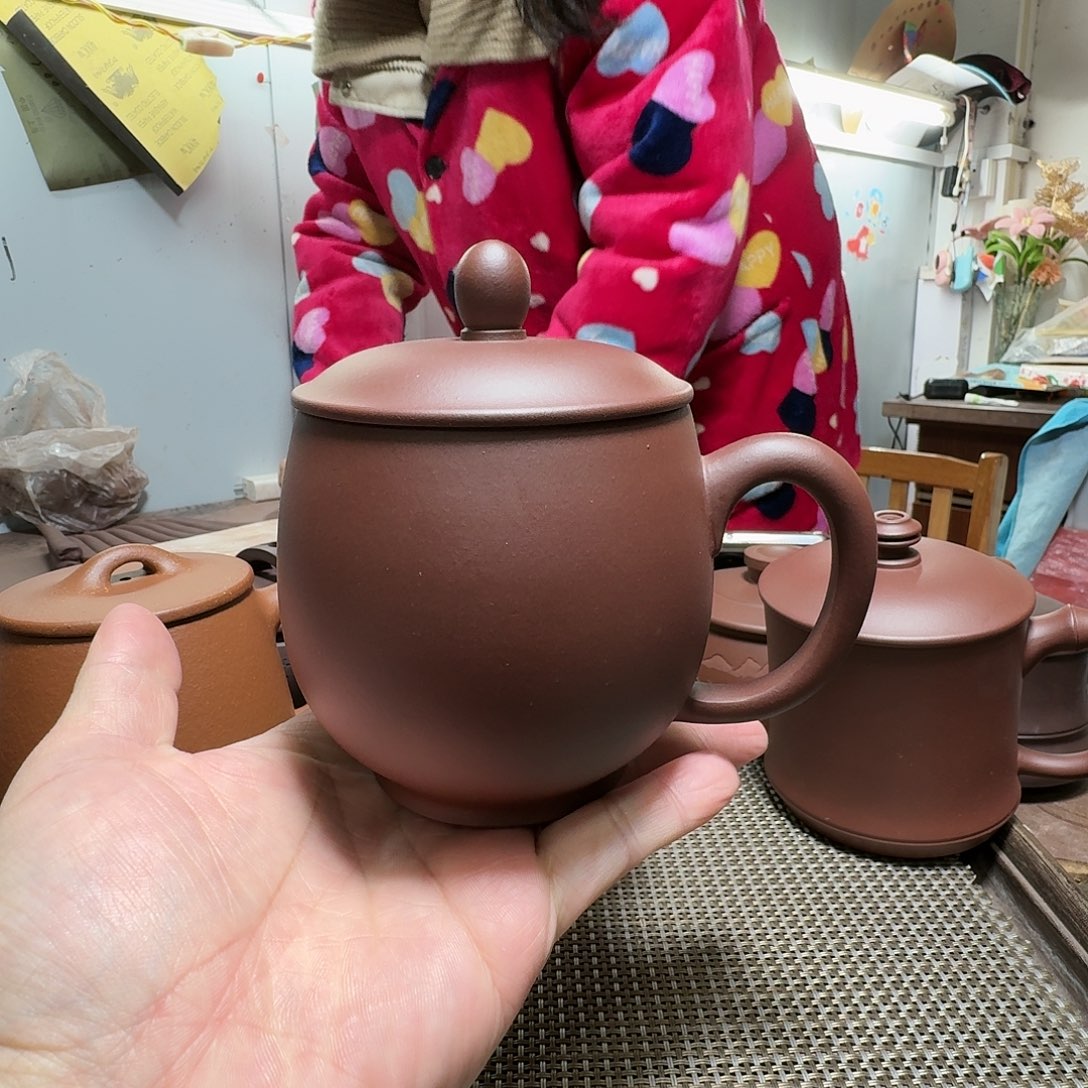 紫砂茶杯宜兴紫砂盖杯家用