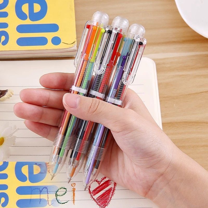 6色圆珠笔学生做手账标记重点用笔