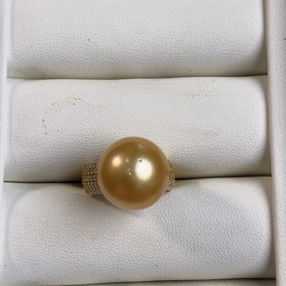 海水珍珠戒圈银S925镶嵌