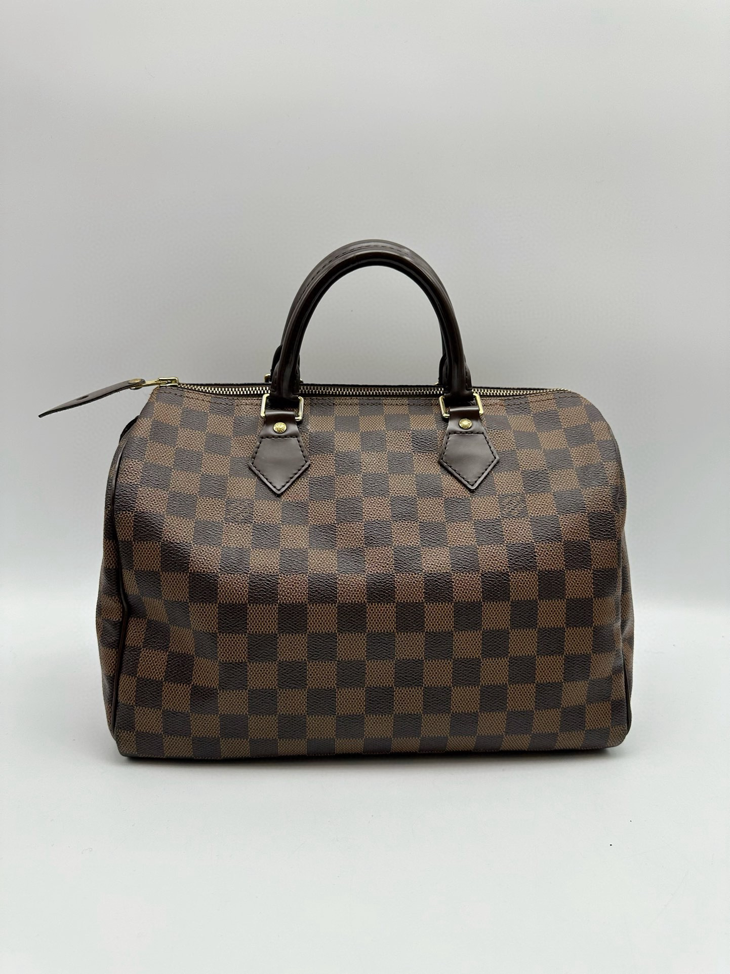 95新 LouisVuitton/路易威登 棕棋盘格speedy30/波士顿款手提包