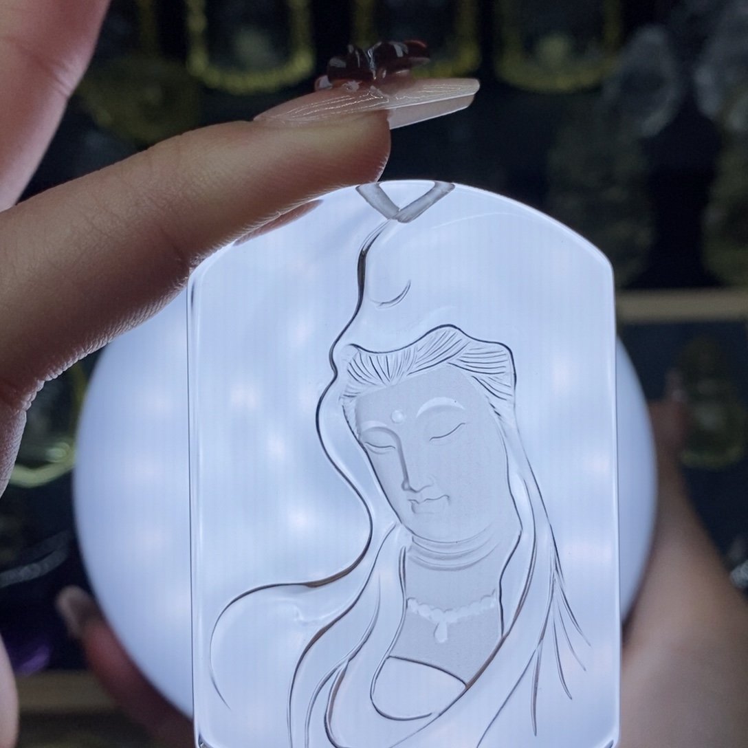 项链未镶嵌水晶白水晶观音