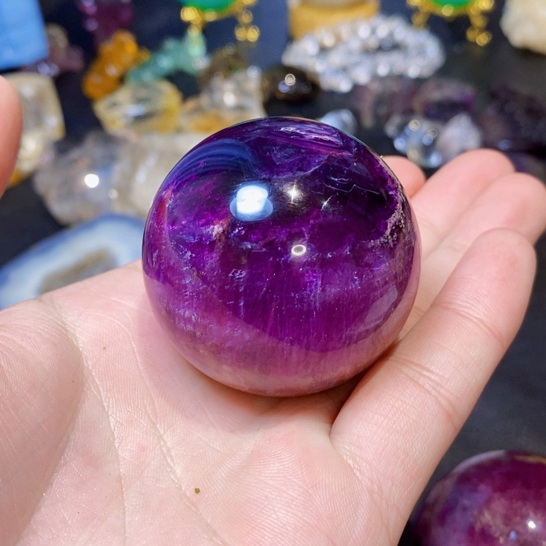 萤石天然紫萤石球未镶嵌