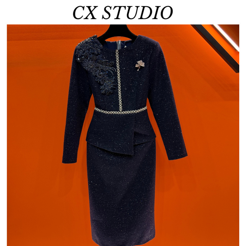 YC编码71 经典收腰轻奢时尚连衣裙（定制女装）CX237