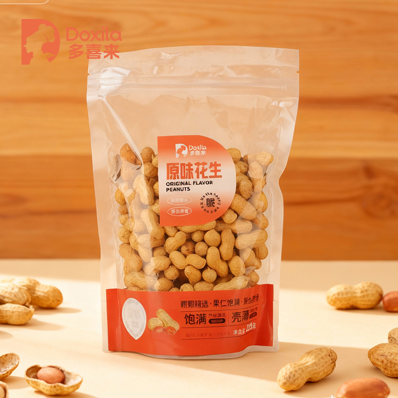 【新人价】多喜来原味花生（炒）236g/袋  精选食材