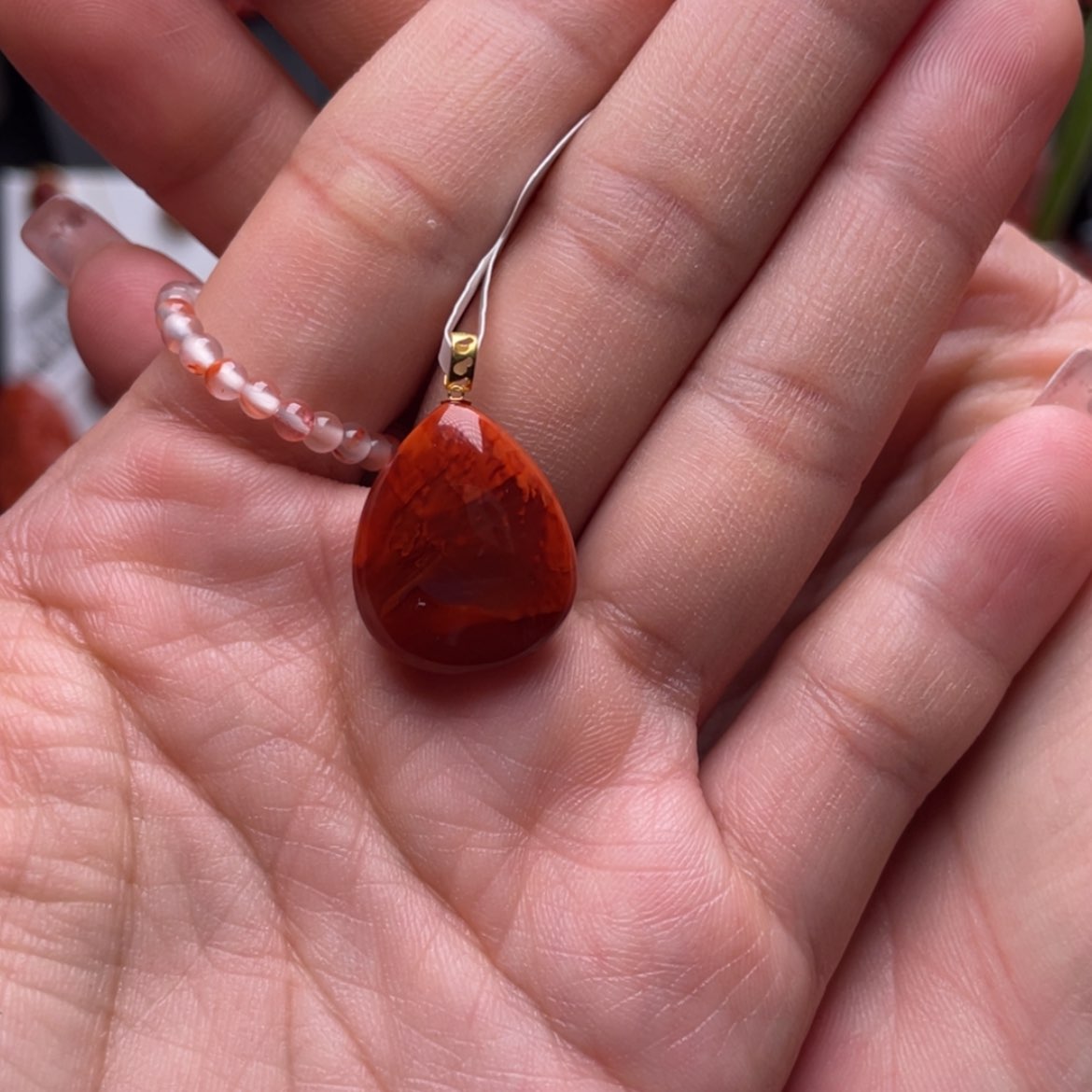 【闪购商品】南红玛瑙吊坠18K金镶嵌