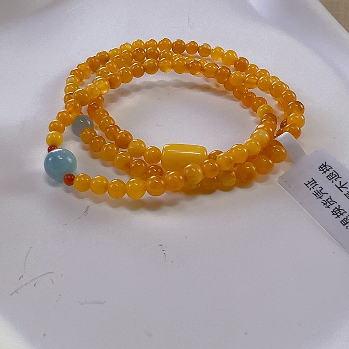 蜜蜡手链未镶嵌鸡油黄