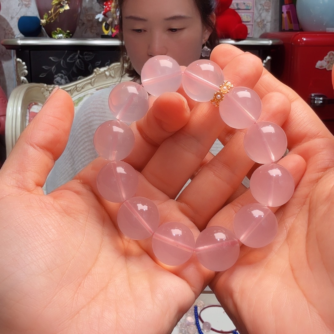 水晶手链18K金镶嵌手串