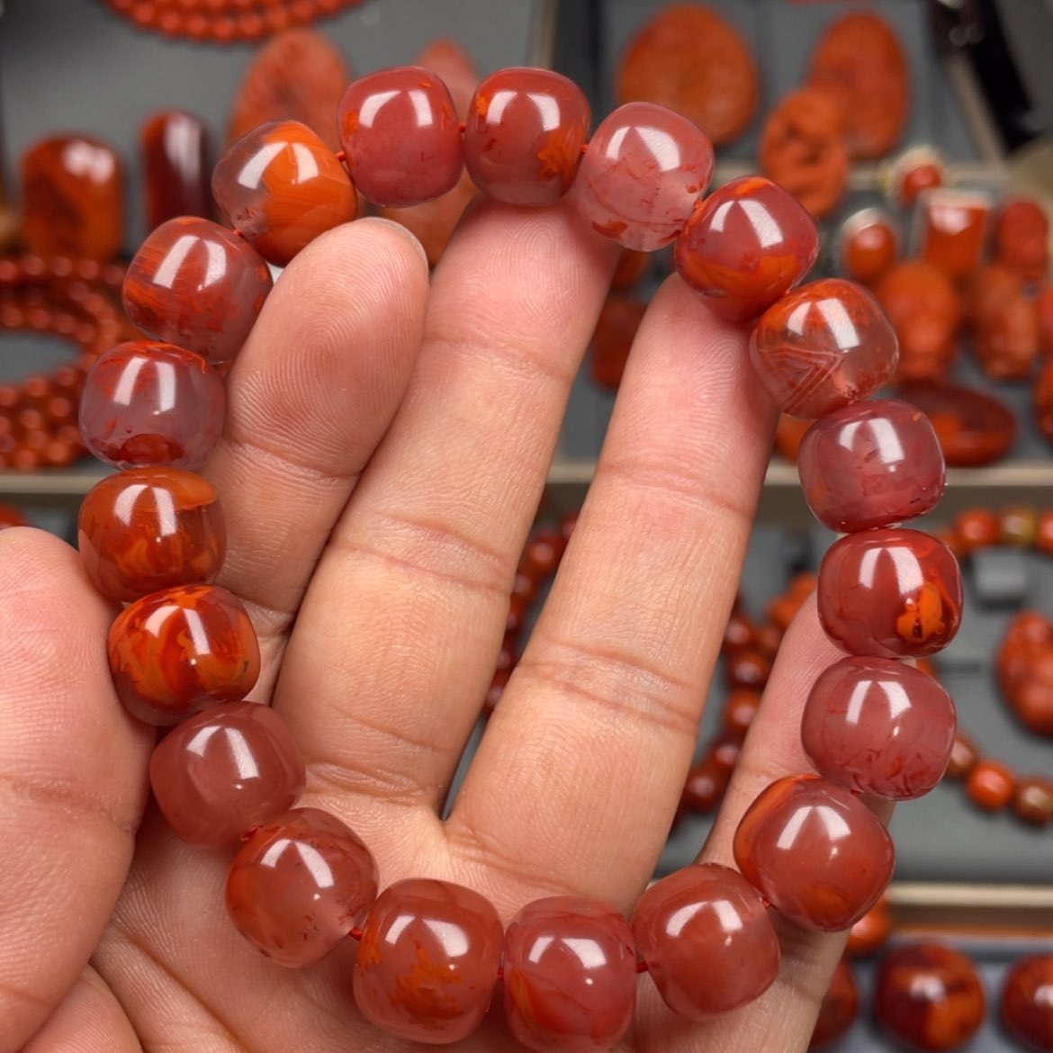 【闪购商品】南红玛瑙珠宝奇石未镶嵌单圈12