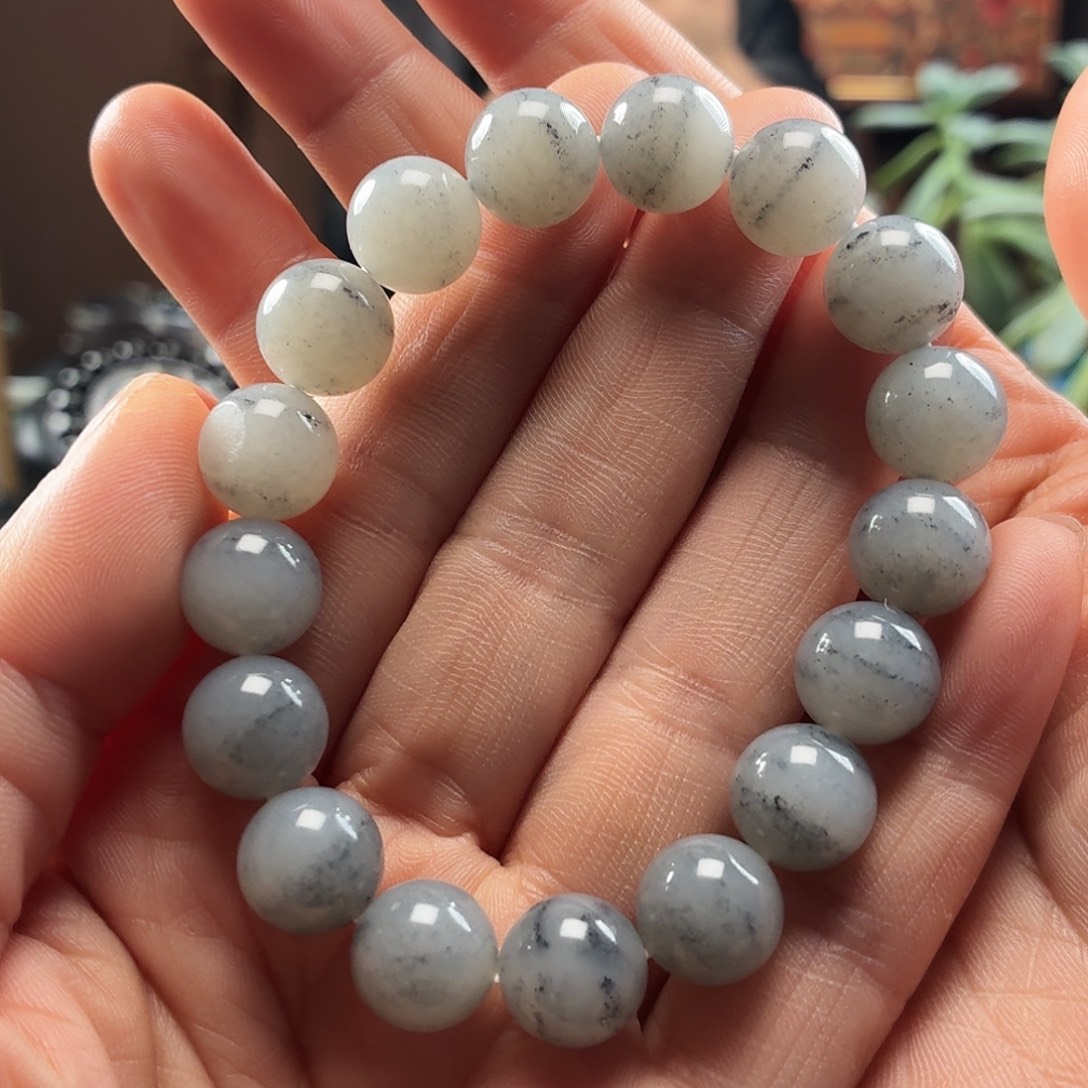 和田玉未镶嵌手串新疆和田玉青花圆12