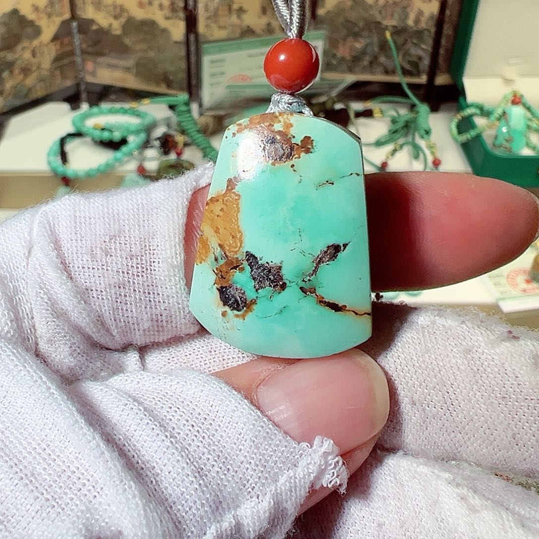 绿松石无事牌未镶嵌