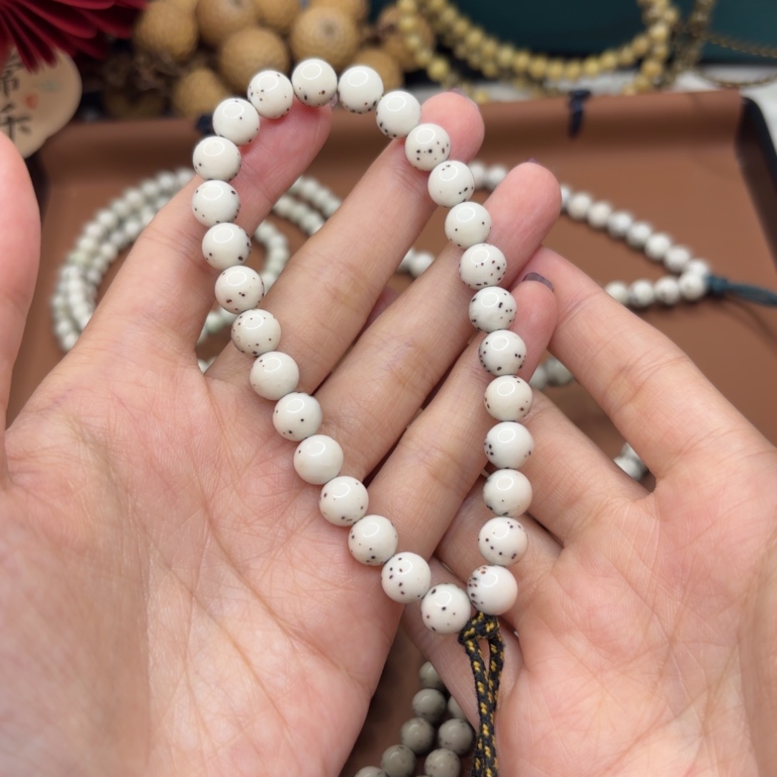 星月菩提吊坠8mm圆珠月大留白