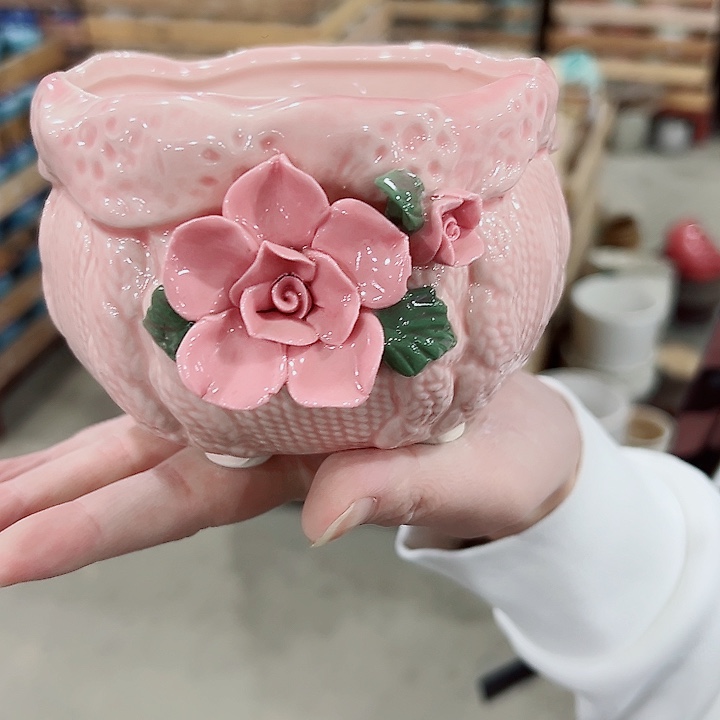 有孔.凑满10元发货多肉陶瓷花盆！