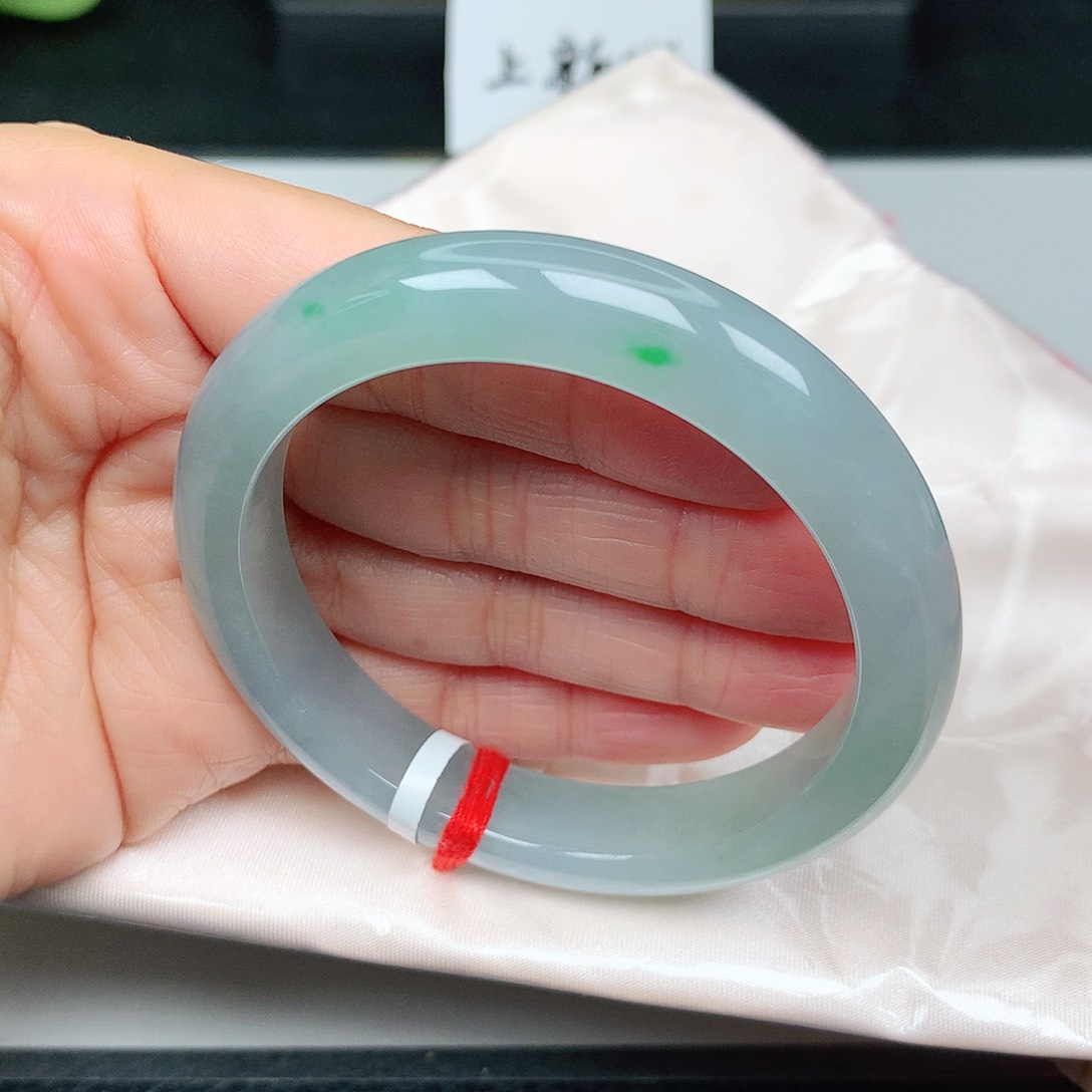 未镶嵌手镯翡翠冰蓝飘阳绿新品16