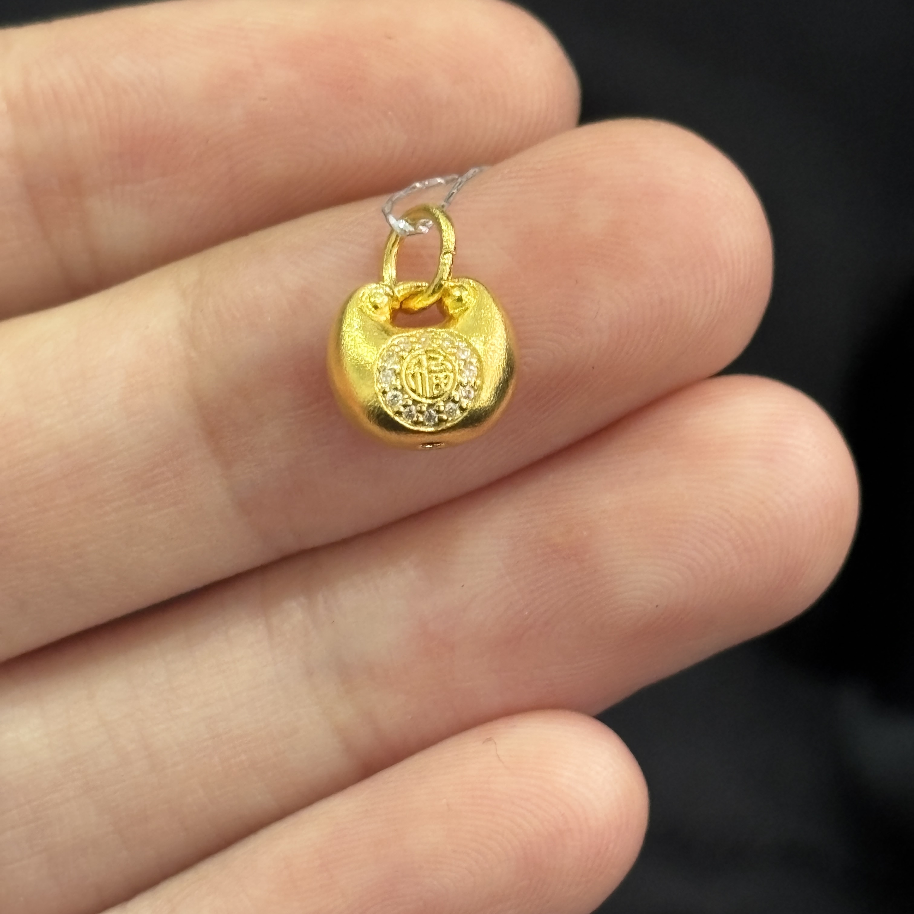 点钻福字胖福吊坠滴溜 足金999