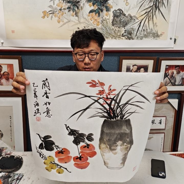 国画贾海瑞老师现场定制