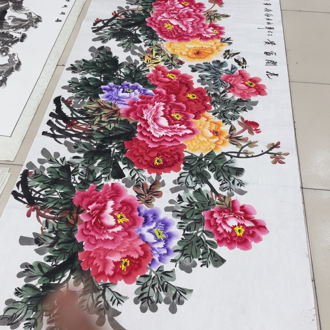 国画纯手绘的花鸟山水